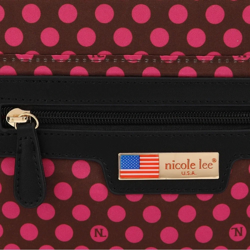Nicole Lee Multicolor Lips and Leopard Hobo Bag